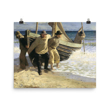 Load image into Gallery viewer, Oscar Björck - Launching the boat. Skagen
