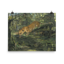 Load image into Gallery viewer, John Macallan Swan - Leopard drinking from a stream
