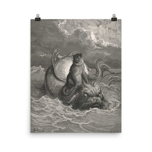 Gustave Doré - The Monkey and the Dolphin