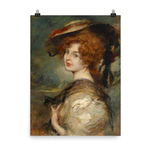 Load image into Gallery viewer, Leopold Schmutzler - Portrait of a lady with red hair and hat
