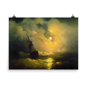 Ivan Aivazovsky - Stormy sea at night