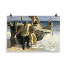 Load image into Gallery viewer, Oscar Björck - Launching the boat. Skagen
