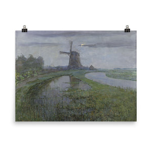 Piet Mondrian - Oostzijdse Mill along the River Gein by Moonlight