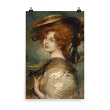 Load image into Gallery viewer, Leopold Schmutzler - Portrait of a lady with red hair and hat
