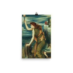 Evelyn De Morgan - Hero Holding the Beacon for Leander