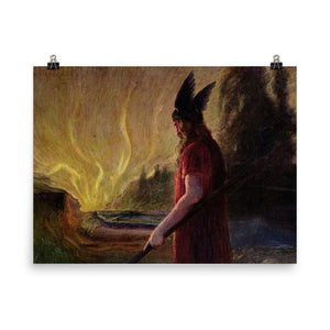 Hermann Hendrich - Odin leaves as the flames rise - painting