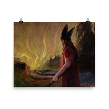 Load image into Gallery viewer, Hermann Hendrich - Odin leaves as the flames rise - painting
