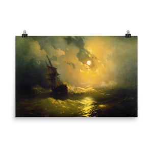 Ivan Aivazovsky - Stormy sea at night