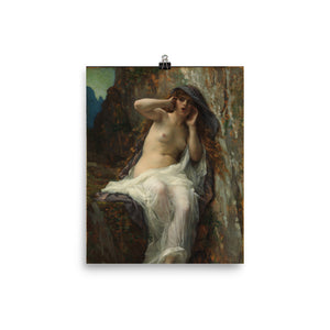 Alexandre Cabanel - Echo -Greek Mythology Art, Vintage Nude Painting Print, Bare Breast, Victorian Wall Hanging Decoration Decor