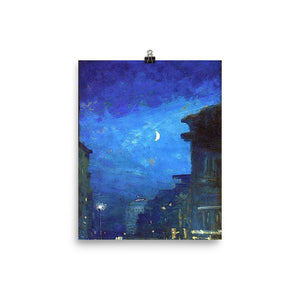 Louis Eilshemius - City street in moonlight