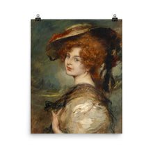 Load image into Gallery viewer, Leopold Schmutzler - Portrait of a lady with red hair and hat
