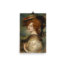 Load image into Gallery viewer, Leopold Schmutzler - Portrait of a lady with red hair and hat
