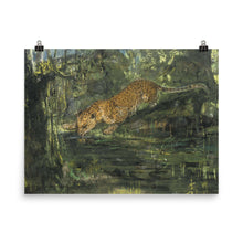 Load image into Gallery viewer, John Macallan Swan - Leopard drinking from a stream
