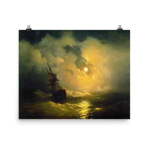 Ivan Aivazovsky - Stormy sea at night