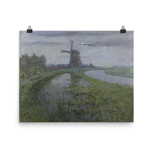 Piet Mondrian - Oostzijdse Mill along the River Gein by Moonlight