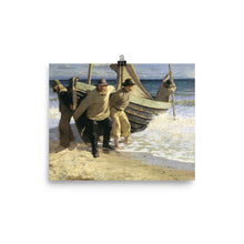 Load image into Gallery viewer, Oscar Björck - Launching the boat. Skagen
